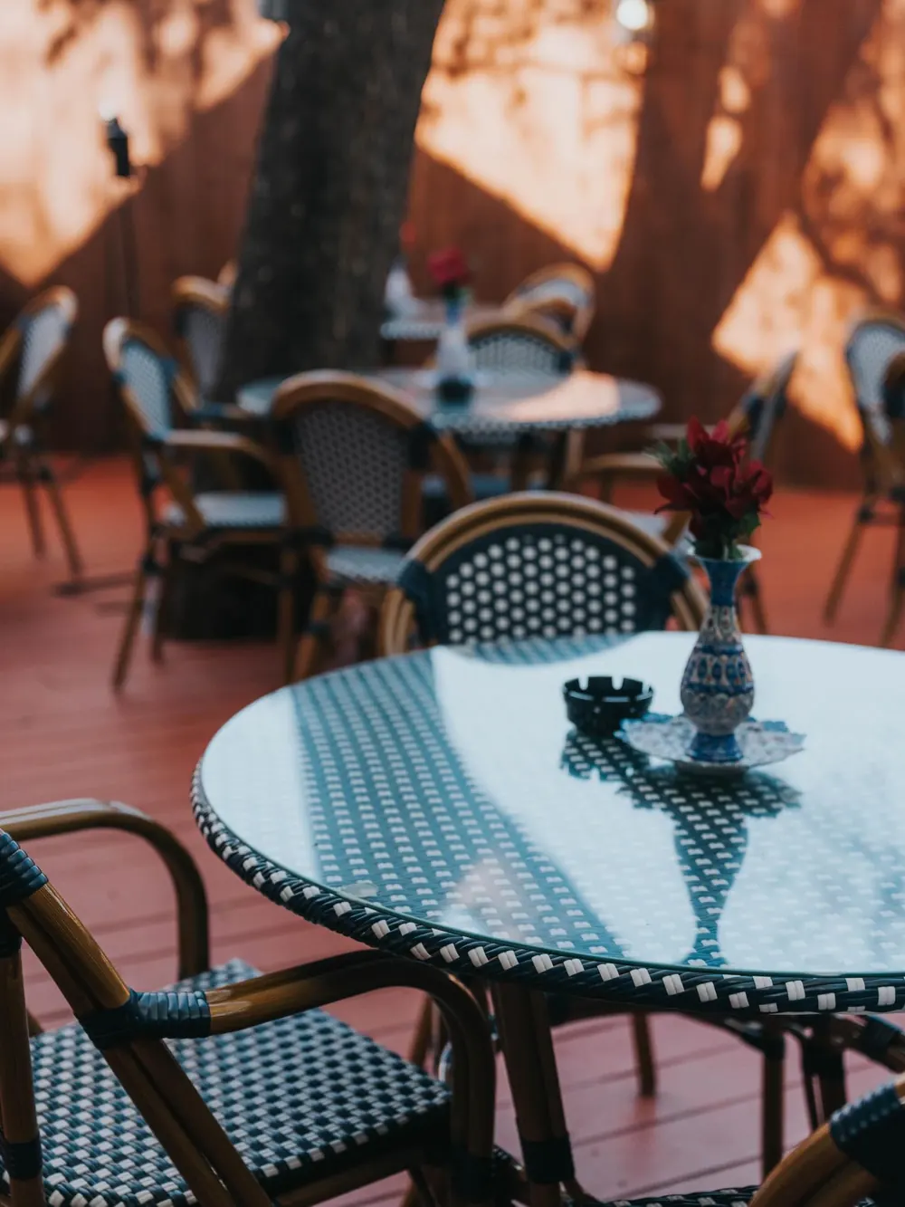 The Sip Haus patio at golden hour