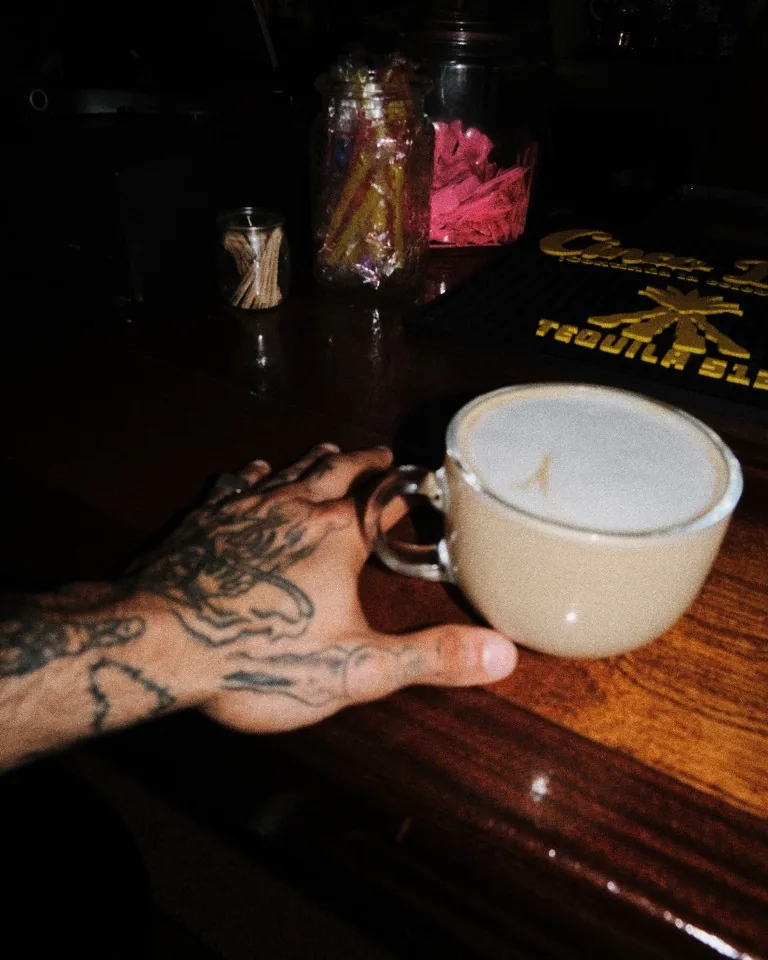 Latte served at the Sip Haus bar