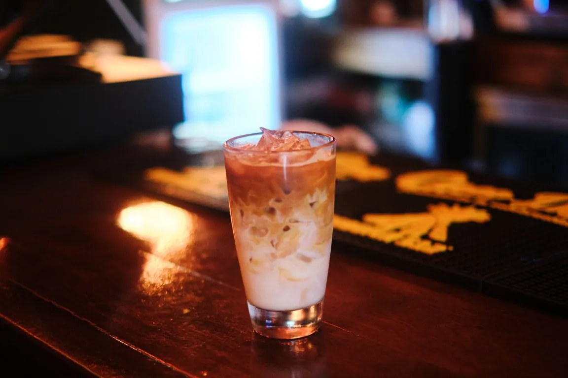 Iced latte on the Sip Haus bar